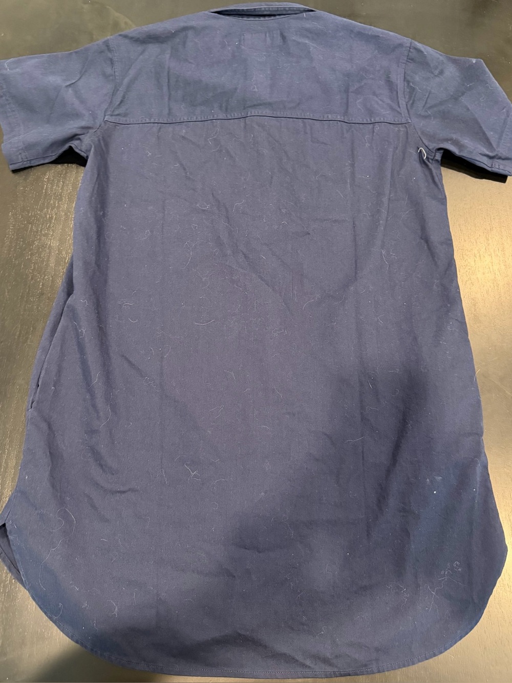 Eddie Bauer Navy Short-Sleeve Button Front Dress - Picture 3 of 3
